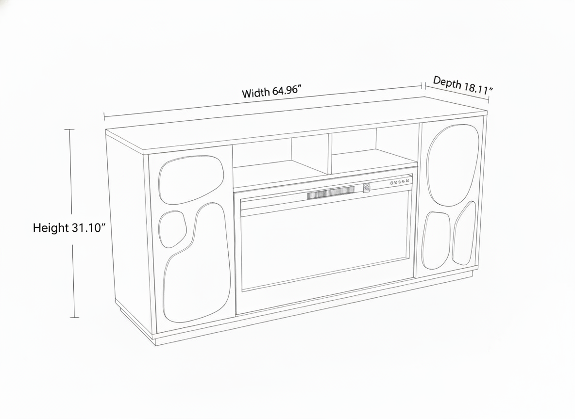 TV stand with fireplace